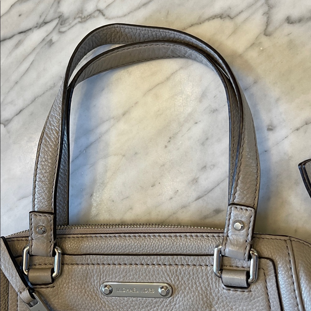 Michael Kors Gray Leather Shoulder Bag/ Satchel - Picture 9 of 14